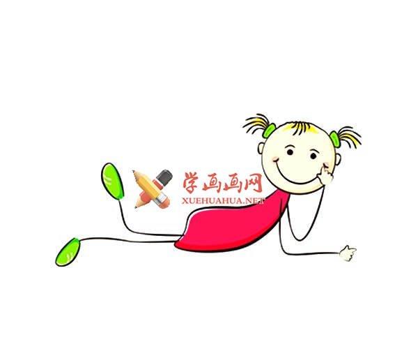 6款卡通儿童的简笔画彩色图片