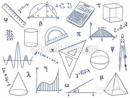 黑白简笔画数学