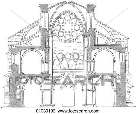 哥特式教堂建筑简笔画