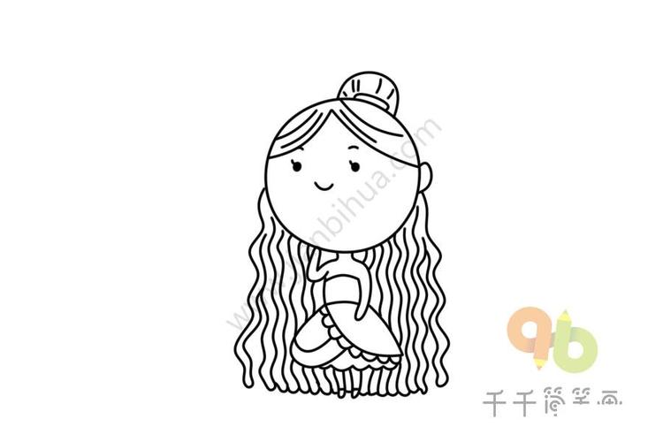 创意拉面发型 女孩简笔画图片