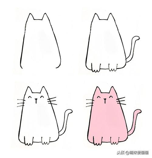 小猫简笔画儿童简笔画小猫素材