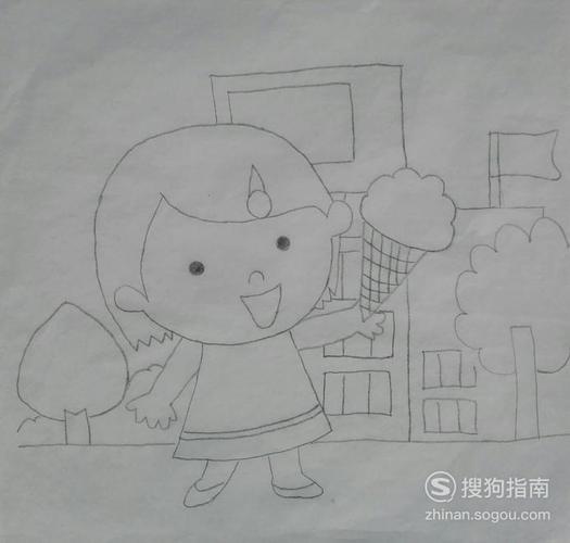 如何画吃冰激凌的小女孩的简笔画优质首发