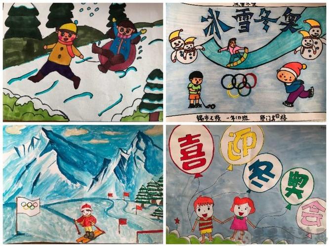 燃情冰雪共迎冬奥绘画组图 - 毛毛简笔画