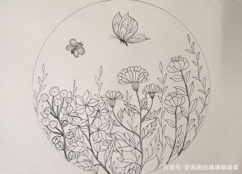 整理了一组植物和花朵线描简笔画简单好看易学都是日常手绘练习