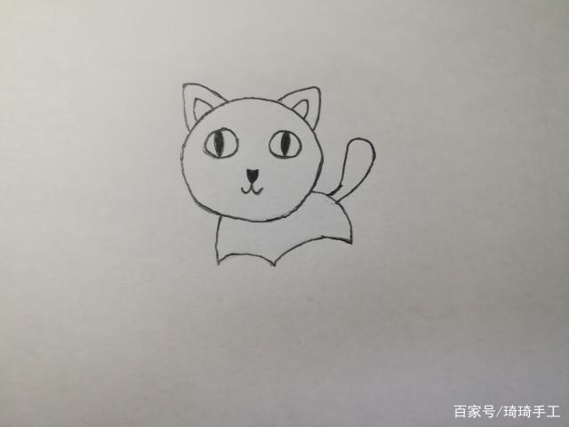 小猫咪简笔画教程简单易学可以激发孩子们的兴趣