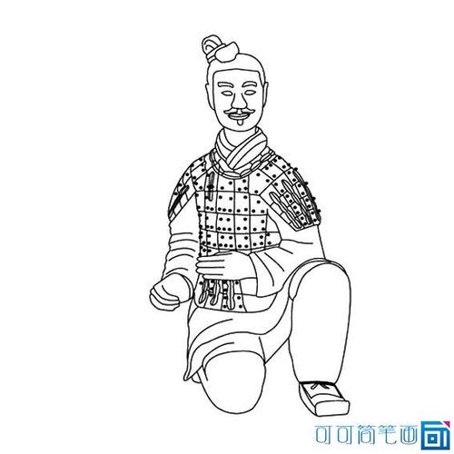 兵马俑简笔画图片秦始皇兵马俑跪俑简笔画