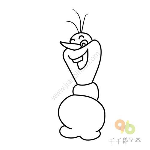 卡通冰雪奇缘雪宝简笔画