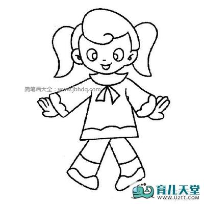 跳舞的小女孩儿童画美丽跳舞女孩怎么画美丽跳舞女孩简笔画画法步骤