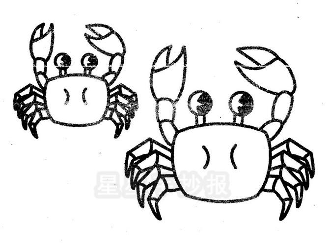 螃蟹简笔画图片教程