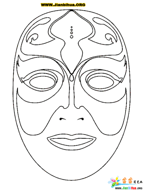 各种面具简笔画35张图片第3张