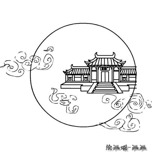 中秋节广寒宫简笔画