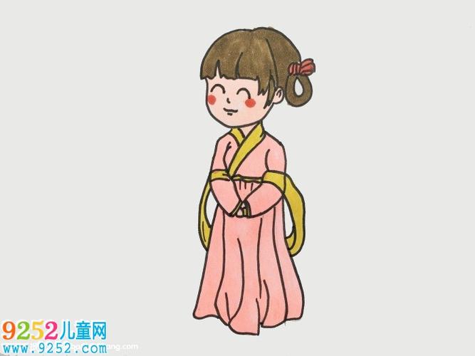 古代女子简笔画教程大人简笔画 - 9252儿童网