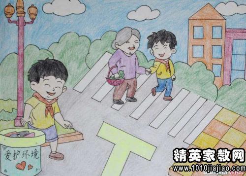 中学生文明礼仪简笔画