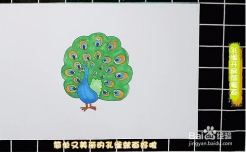 简笔画系列-怎么画孔雀开屏简笔画