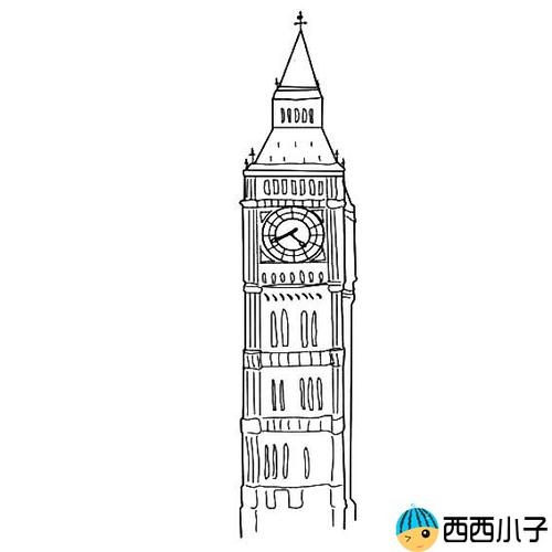 英国的大本钟怎么画大本钟简笔画图片