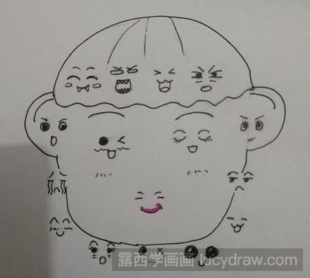 简笔画教程q版创意表情画