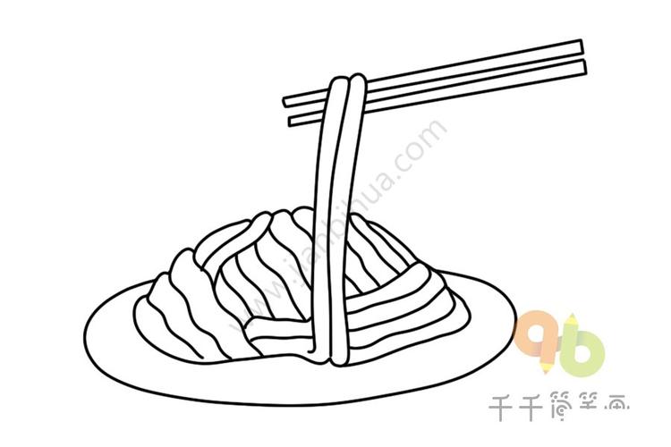 一盘面条简笔画 食物简笔画面条简笔画美食简笔画主食简笔画