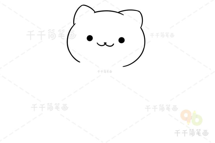 小猫简笔画步骤图简单漂亮猫简笔画