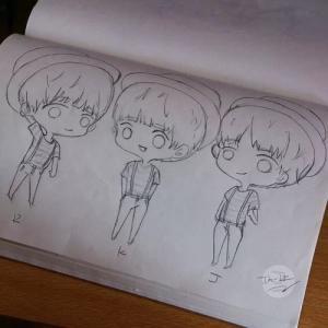 tfboys简笔画素描画