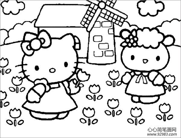 hellokitty简笔画