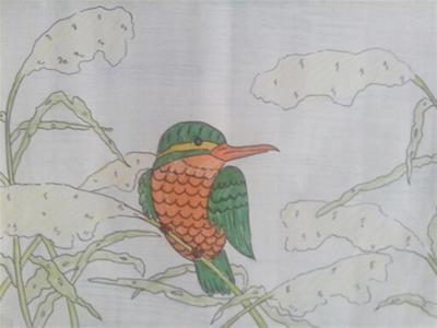 彩色翠鸟简笔画