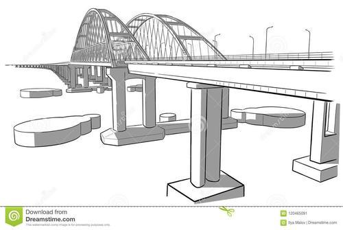 铁路大桥的简笔画