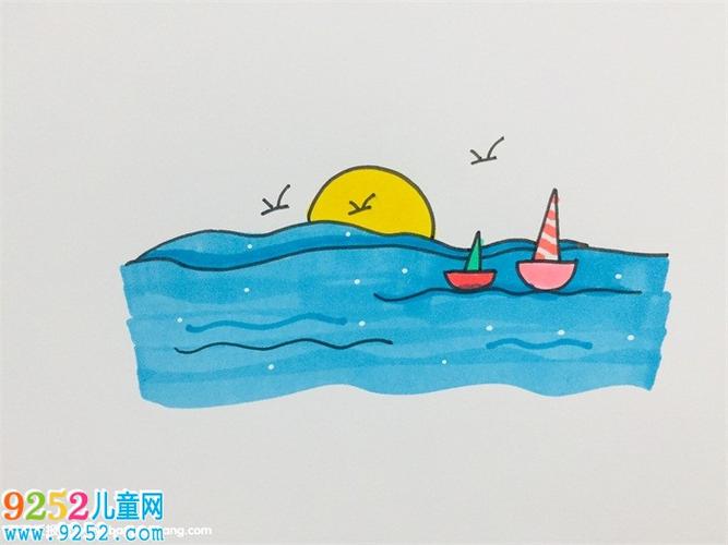 大海怎么画海洋简笔画