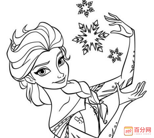 手绘冰雪奇缘之可爱的艾莎公主简笔画