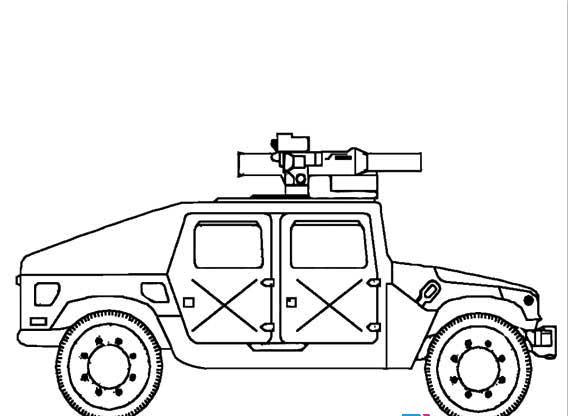 威风的军车-卡通汽车简笔画图片大全