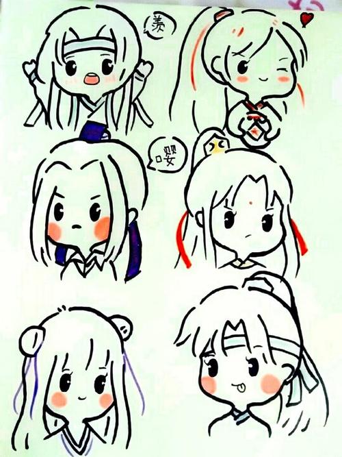 魔道祖师全家福q版简笔画