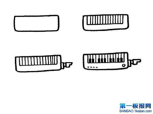 一步一步画口风琴简笔画