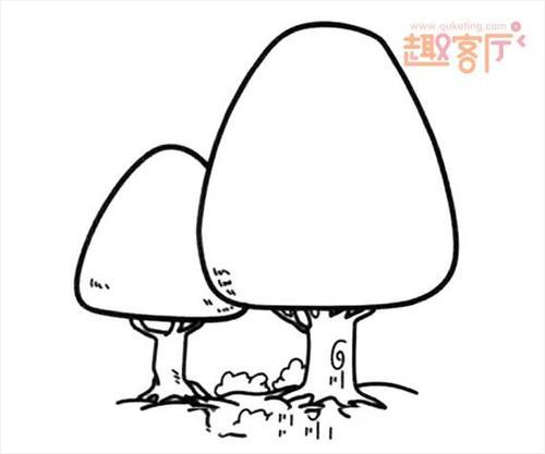 拦路的大树简笔画