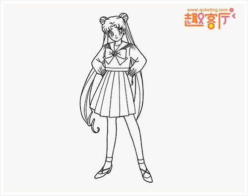 美少女动漫人物简笔画 儿童简笔画卡通女战士图片大全