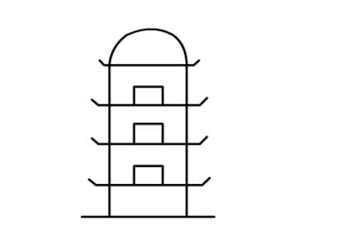 儿童画塔楼的简笔画建筑物简笔画素材 - 学院 - 摸鱼网 - っД