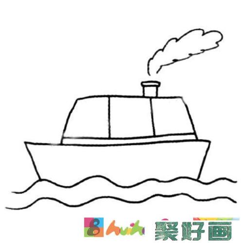 海面航行的轮船简笔画画法步骤怎么画简笔画教程