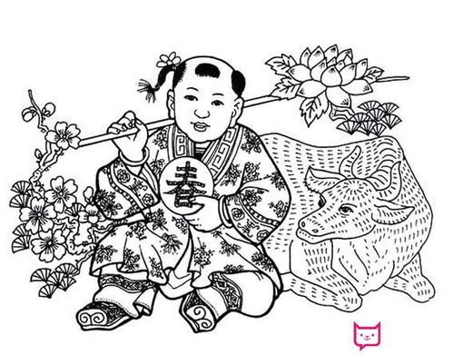 2017年春节简笔画年画娃娃简笔画