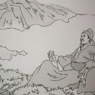 《独坐敬亭山》简笔画