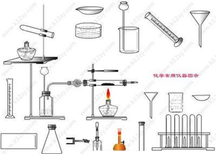 谁有完整的初中化学常用仪器的简笔画画法