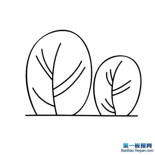 两棵大树简笔画的画法