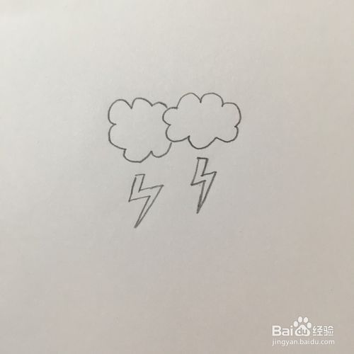 浮云蔽日雷雨交加的天气怎么用简笔画表示