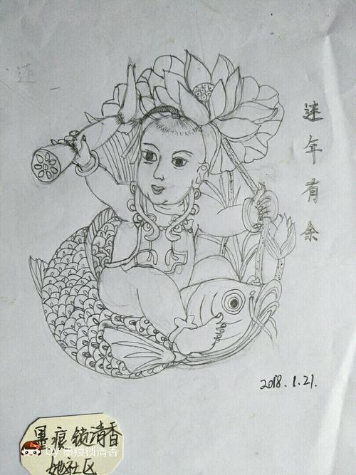 年画娃娃简笔画年画娃娃简笔画带颜色