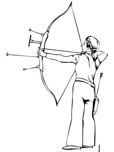 人物简笔画    射箭即箭术archery助弓的弹力将箭射出在一定的