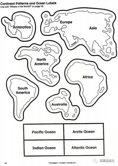七大洲轮廓图简笔画用图形画出来
