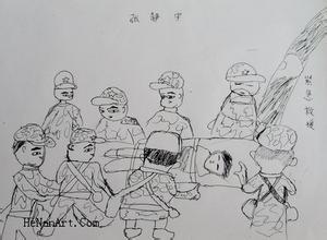 红军长征简笔画儿童画