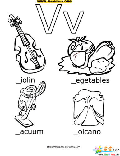 英文字母开头单词简笔画