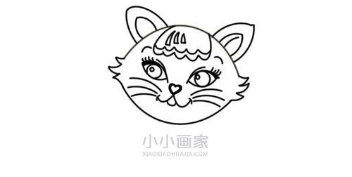 漂亮猫咪简笔画画法图片步骤