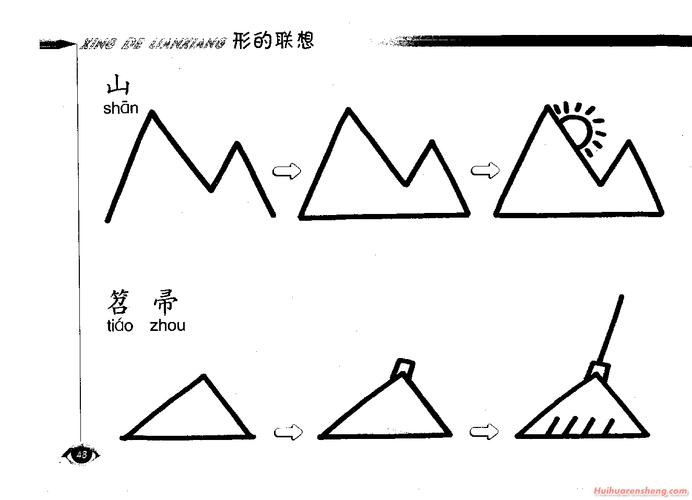 山简笔画画法图片