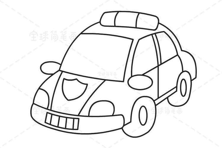 car coloring drawings警车coloring drawing简笔画