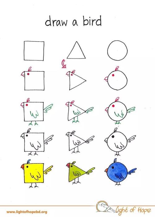 孩子怎么学简笔画 怎样从最简单的正方形圆形三角形开始画出小动物