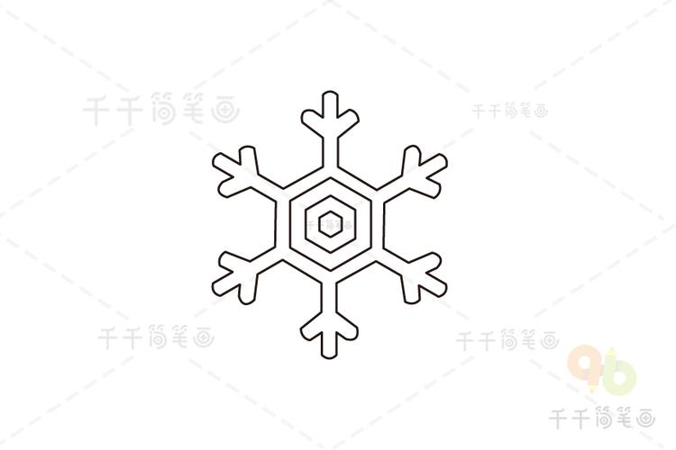 绘画达人教你画雪花简笔画